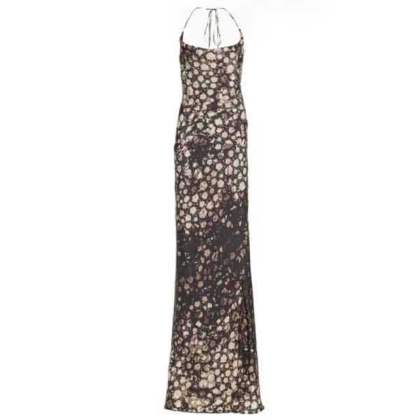 Dress with Blouson Sleeves The Bianca Gown in Twill Clothing black gown Coveti